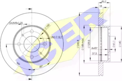 Тормозной диск ICER 78BD0602-2