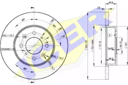 Тормозной диск ICER 78BD0841-2