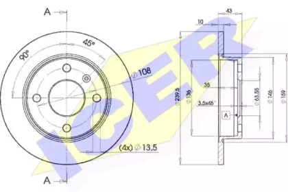 Тормозной диск ICER 78BD1062-2