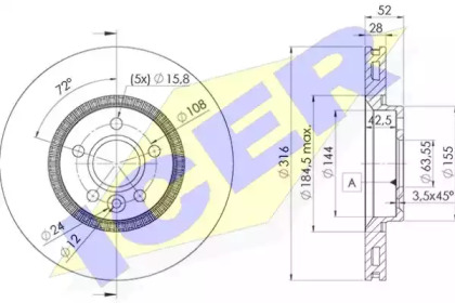 Тормозной диск ICER 78BD1181-2