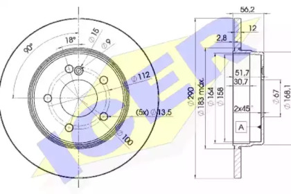 Тормозной диск ICER 78BD1213-2