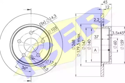 Тормозной диск ICER 78BD1560-2