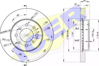 Тормозной диск ICER 78BD1704-2