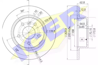 Тормозной диск ICER 78BD2004-2