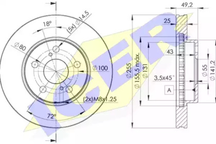 Тормозной диск ICER 78BD2047-2