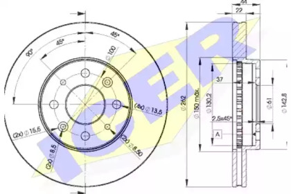 Тормозной диск ICER 78BD2232-2