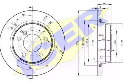 Тормозной диск ICER 78BD2315-2