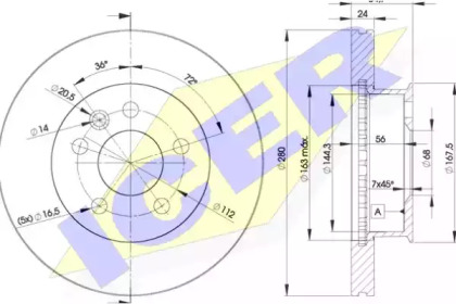 Тормозной диск ICER 78BD3014-2