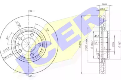 Тормозной диск ICER 78BD3020-2