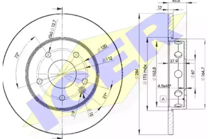 Тормозной диск ICER 78BD3180-2