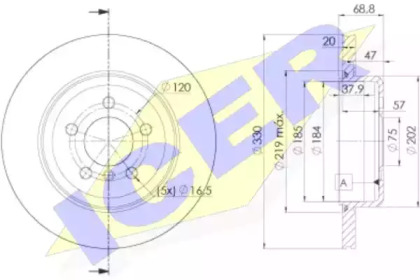 Тормозной диск ICER 78BD3558-2