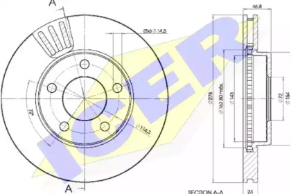 Тормозной диск ICER 78BD4093-2