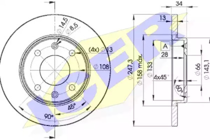 Тормозной диск ICER 78BD4298-2