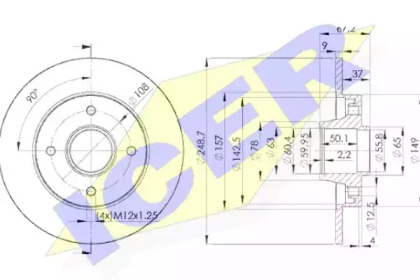 Тормозной диск ICER 78BD4744-1