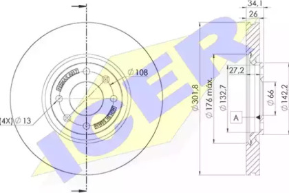 Тормозной диск ICER 78BD5017-2