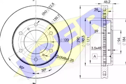 Тормозной диск ICER 78BD7116-2