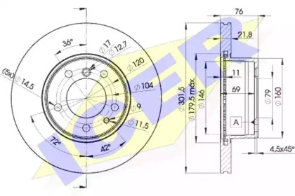 Тормозной диск ICER 78BD8040-1