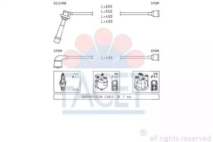 Комплект проводов зажигания FACET 4.7028