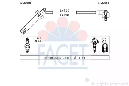 Комплект проводов зажигания FACET 4.9145