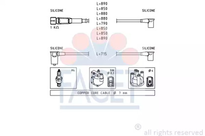 Комплект проводов зажигания FACET 4.9310