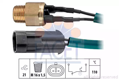 термовыключатель, сигнальная лампа охлаждающей жидкости FACET 7.4055