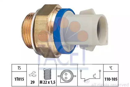 Термовыключатель, вентилятор радиатора FACET 7.5165