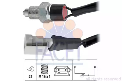 Выключатель, фара заднего хода FACET 7.6106