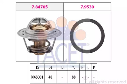 Термостат, охлаждающая жидкость FACET 7.8470