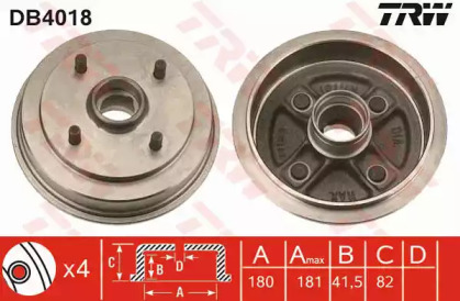 Тормозной барабан TRW DB4018