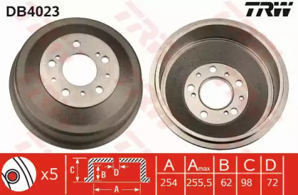 Тормозной барабан TRW DB4023