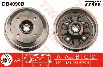 Тормозной барабан TRW DB4090B