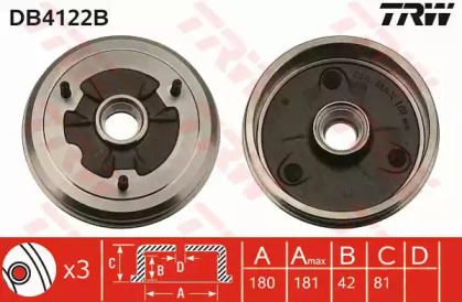 Тормозной барабан TRW DB4122B