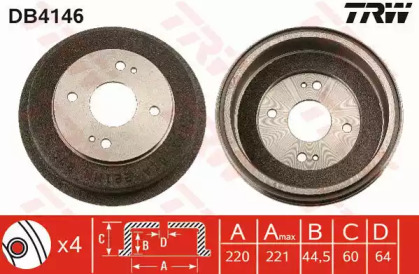 Тормозной барабан TRW DB4146