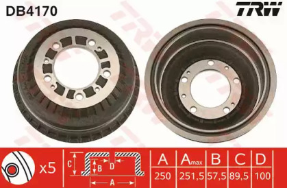 Тормозной барабан TRW DB4170