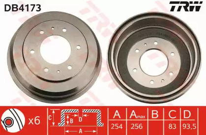 Тормозной барабан TRW DB4173