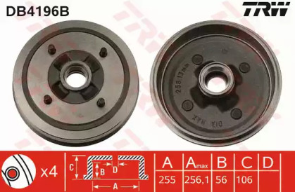 Тормозной барабан TRW DB4196B