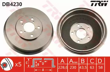 Тормозной барабан TRW DB4230