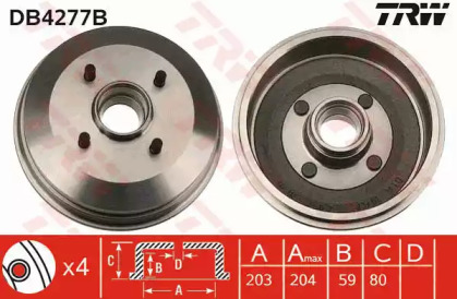 Тормозной барабан TRW DB4277B