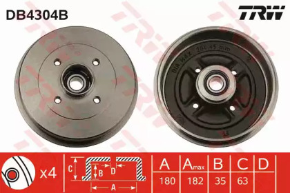 Тормозной барабан TRW DB4304B