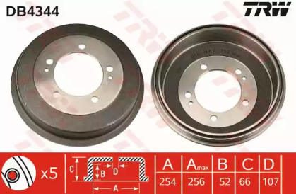 Тормозный барабан TRW DB4344