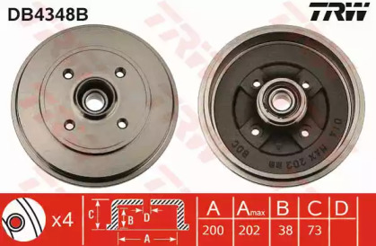 Тормозной барабан TRW DB4348B