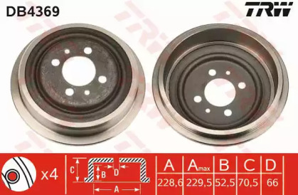 Тормозной барабан TRW DB4369