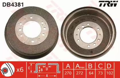 Тормозной барабан TRW DB4381