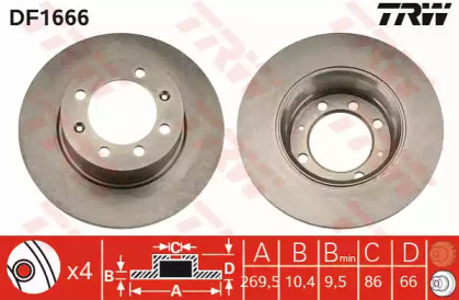 Тормозной диск TRW DF1666
