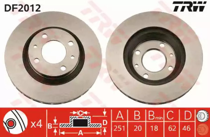 Тормозной диск TRW DF2012