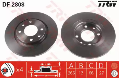Тормозной диск TRW DF2808
