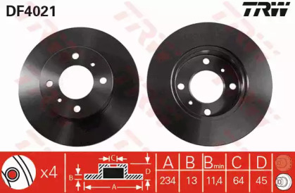Тормозной диск TRW DF4021