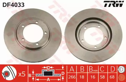 Тормозной диск TRW DF4033