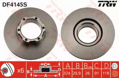 Тормозной диск TRW DF4145S
