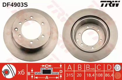 Тормозной диск TRW DF4903S